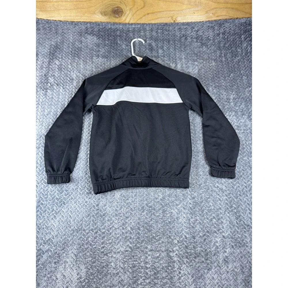 Nike Track Jacket Youth Boys 6 Black White Full Zip Sports Activewear 9252-023